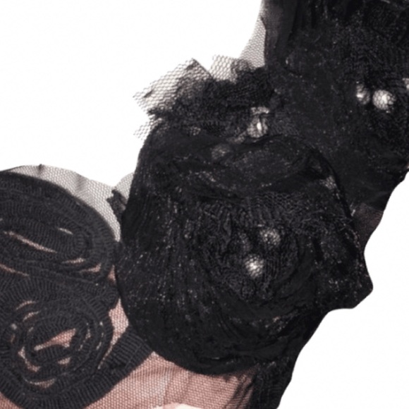 NWOT Pink & Black Rosette Embellished Dress - Picture 5 of 7